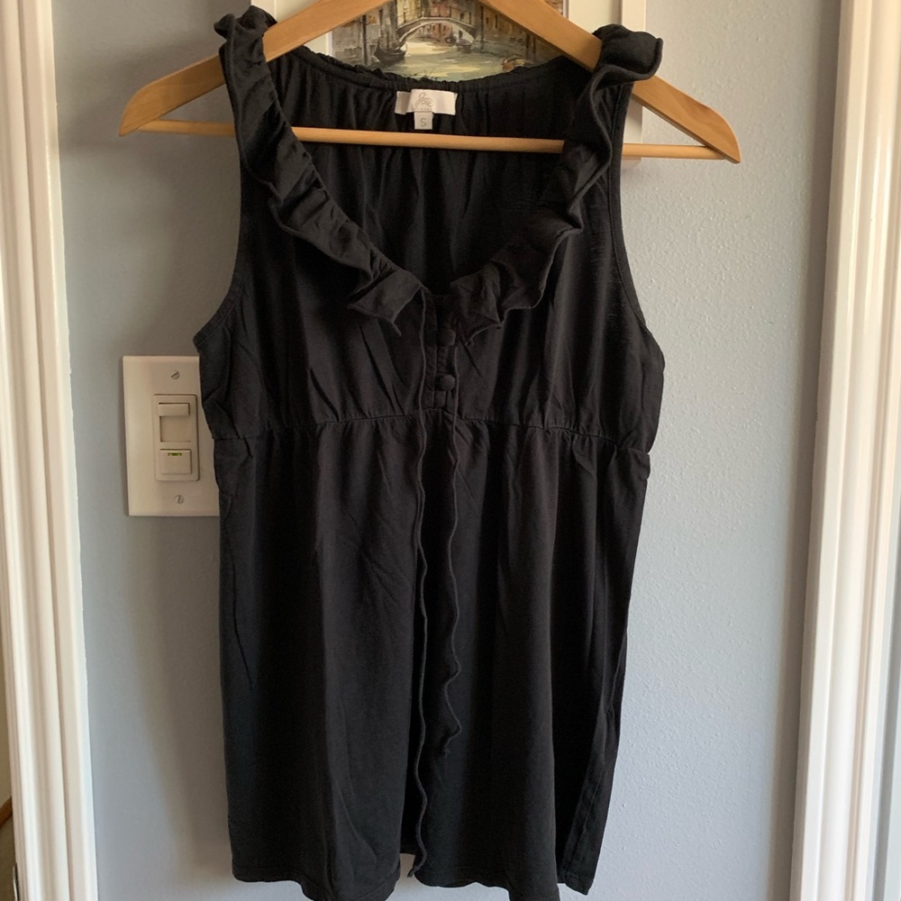 Joie Sleeveless Baby Doll Top in Black Sz: Small